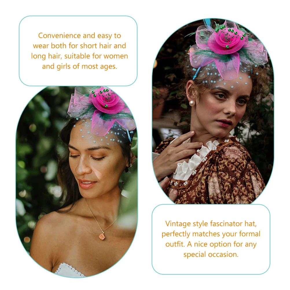 

3Pcs Fascinator Hairb Vintage Headpiece Women Bride Wedding Party Banquet Accessories Headb Hair nament