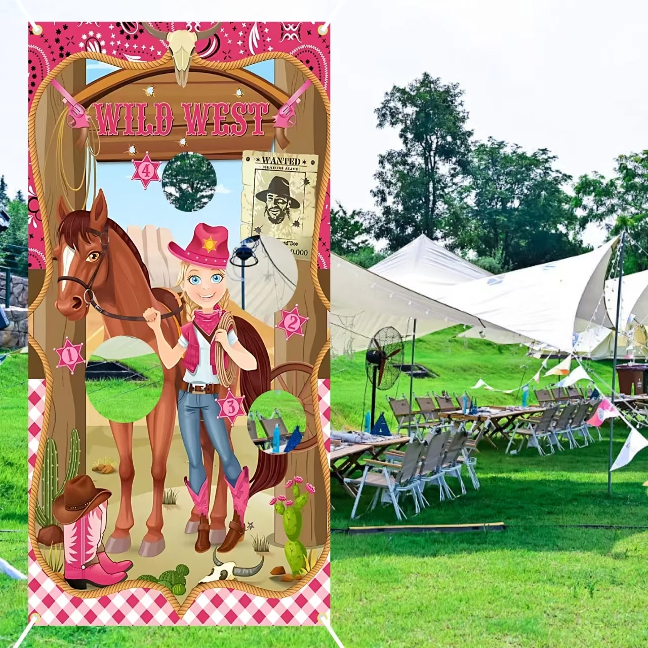 Cowgirl Toss Game, Western Cowgirl Cowboy Game Backdrop Pink, Wild West Last Rodeo Cowgirl Birthday Bachelorette Party