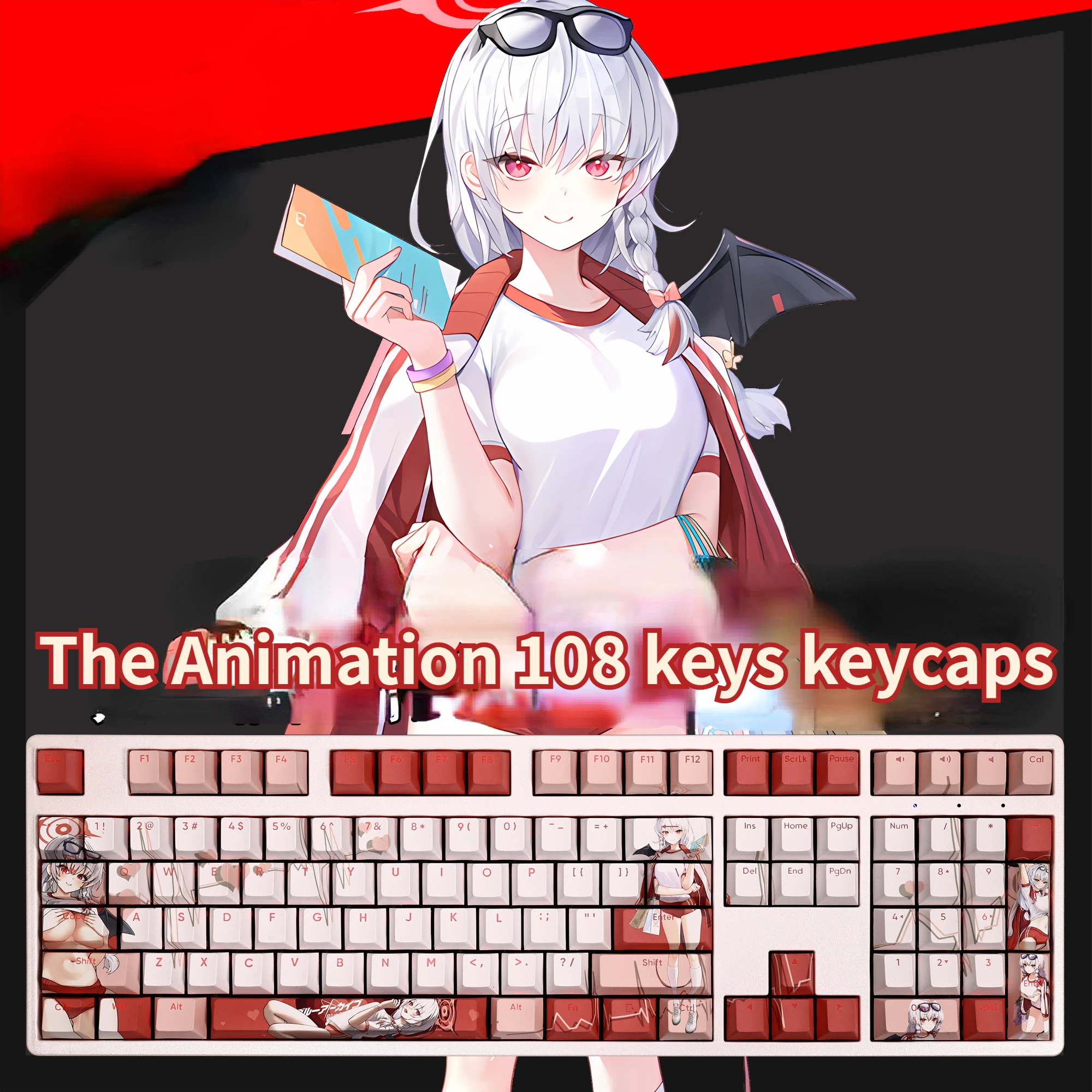 ブルーアーカイブ The Animation 108 Keys Anime game Keycaps PBT Material Cherry Profile Mechanical Keyboard Caps