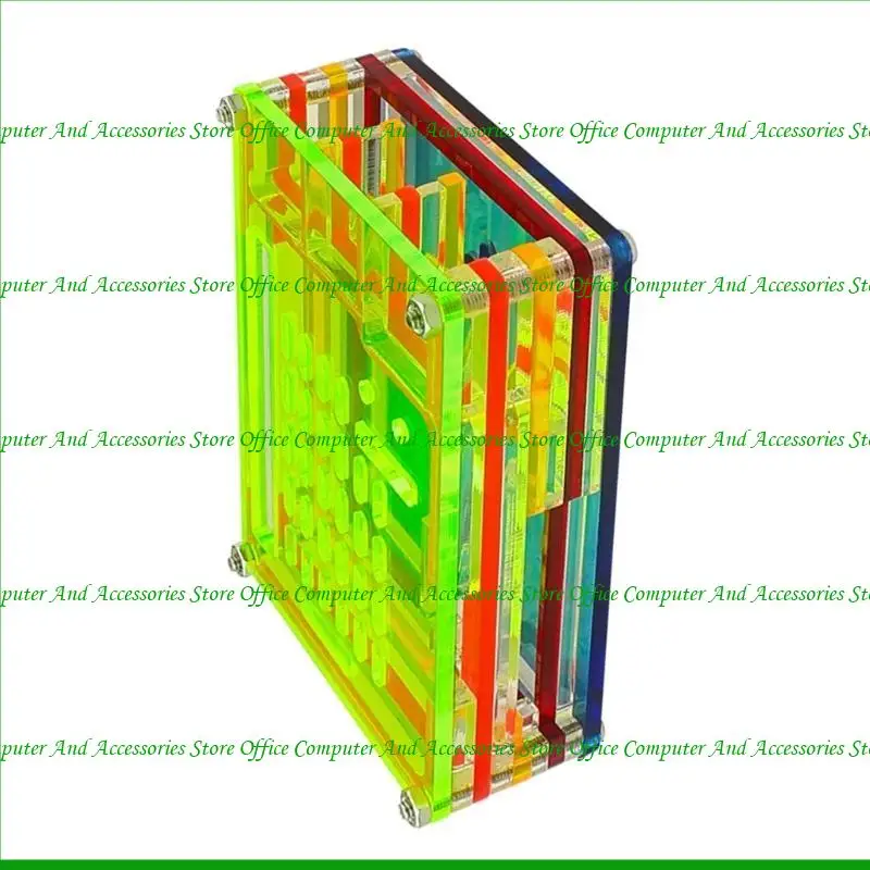 

U55C Acrylic Housing Case for RPi 5 Board Acrylic Enclouse Box Optional Cooling Fan Heartsinks