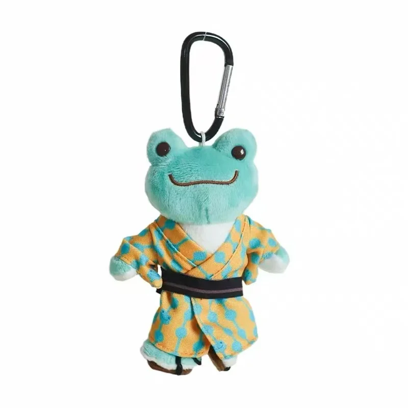 Japonês dos desenhos animados punk sapos brinquedo de pelúcia chaveiros sorridente quimono sapo boneca de pelúcia neko criatividade saco pingente mochila charme