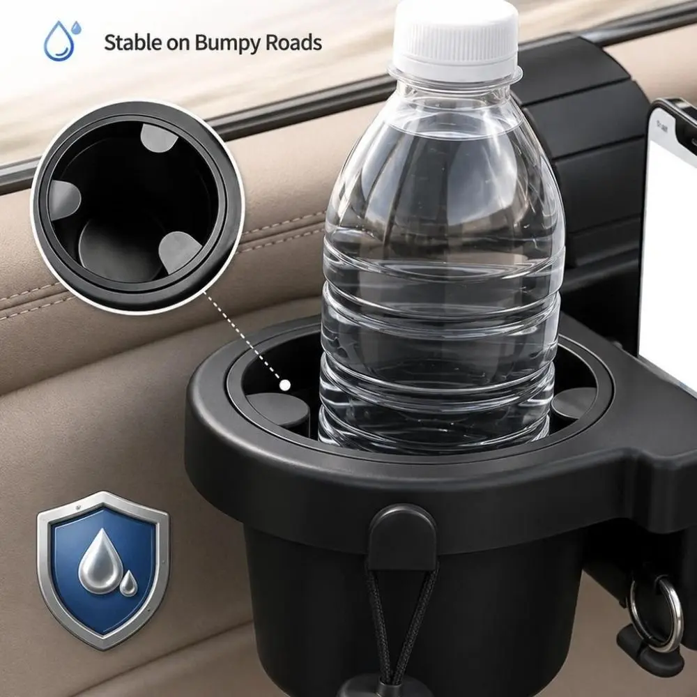 ABS Car Window Organizer Flexible Cup Grips Hanging Car Cup Holder Utility Hooks Charging Opening Car Door Organizer