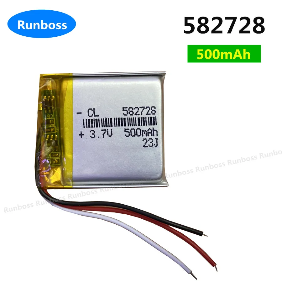 582728 3.7V 500mAh Rechargeable li-Polymer Li-ion Battery For Q50 G700S K92 G36 Y3 Children's smart watch mp3 Bluetooth Headset