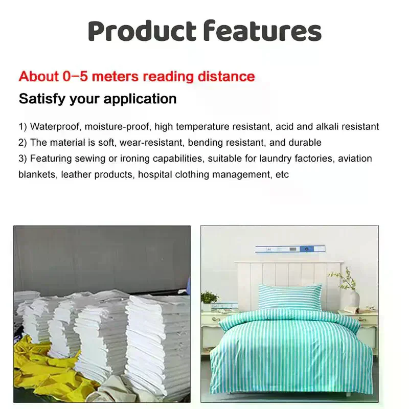 5Pcs RFID UHF Tags Stickers Heat Resistant Washable Laundry Tag Cloth Industrial Laundry Manage RFID Sticker Adhesive
