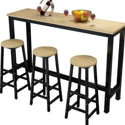 Wall Bar Table Milk Tea Shop High Foot Chair Household Simple Modern Small Bar Long Table Long Table Business