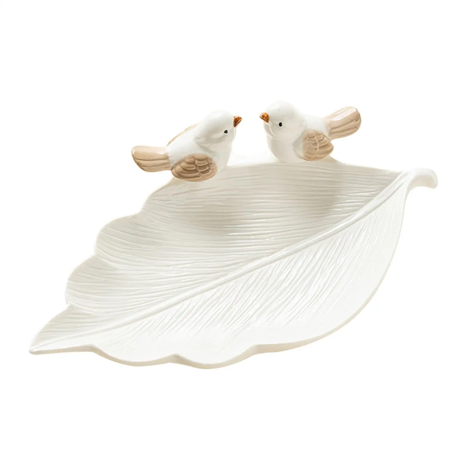 Ceramic Ring Trinket Dish Tray Snack Plate Gloss Glazed 8.6x1.1inch Necklace Keys Holder for Woman Girl Multifunctional