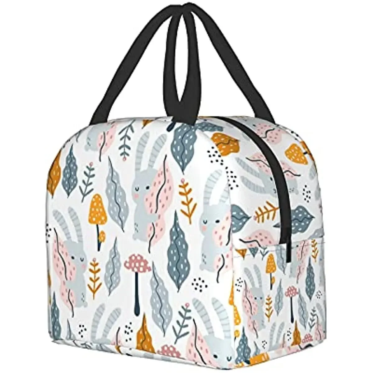 Mushroom Cute Rabbit Women's Sleep Lunch Bag Portable Lunch Refrigeration Bag Reusable for Picnic Work Travel School Outdoor