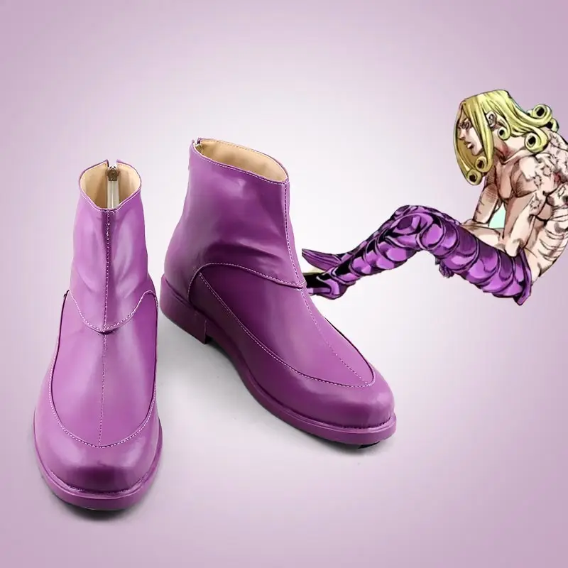 

Anime Funny Valentine Cosplay Shoes Boots Purple Short Shoes Women Men Halloween Party Carnival Roleplay Costume Prop