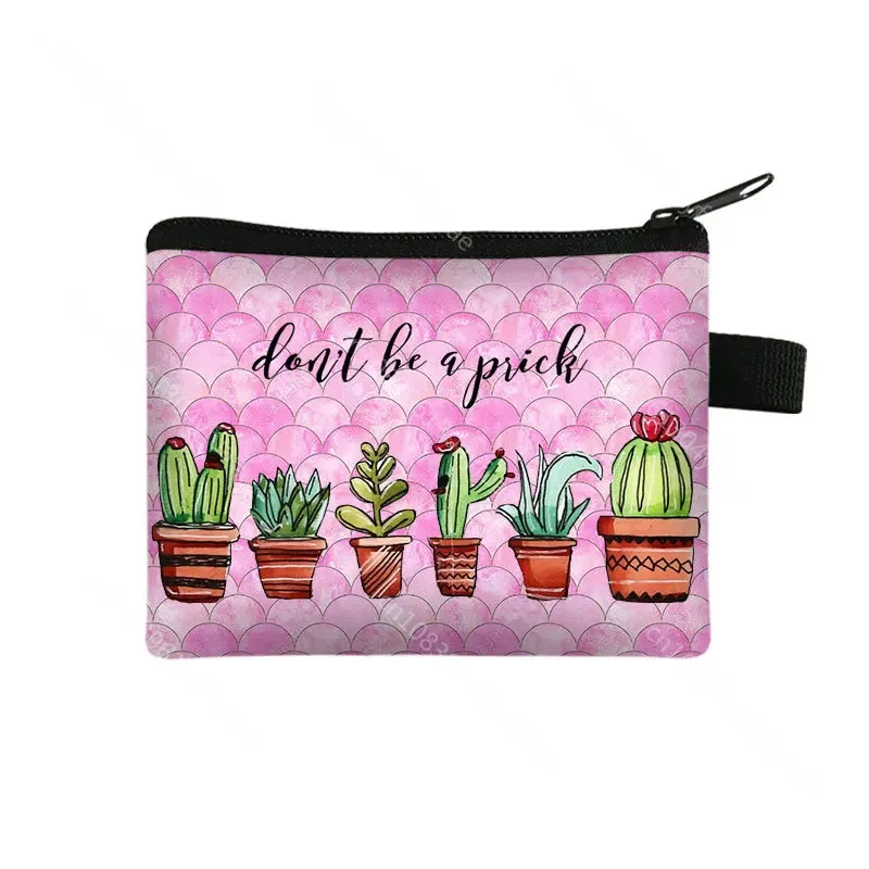 Grow Positive Thoughts Flowers Print Coin Purses  Rose Flowe Wallet Earphone ID Credit Card Hold  Money Coin Bags Gift