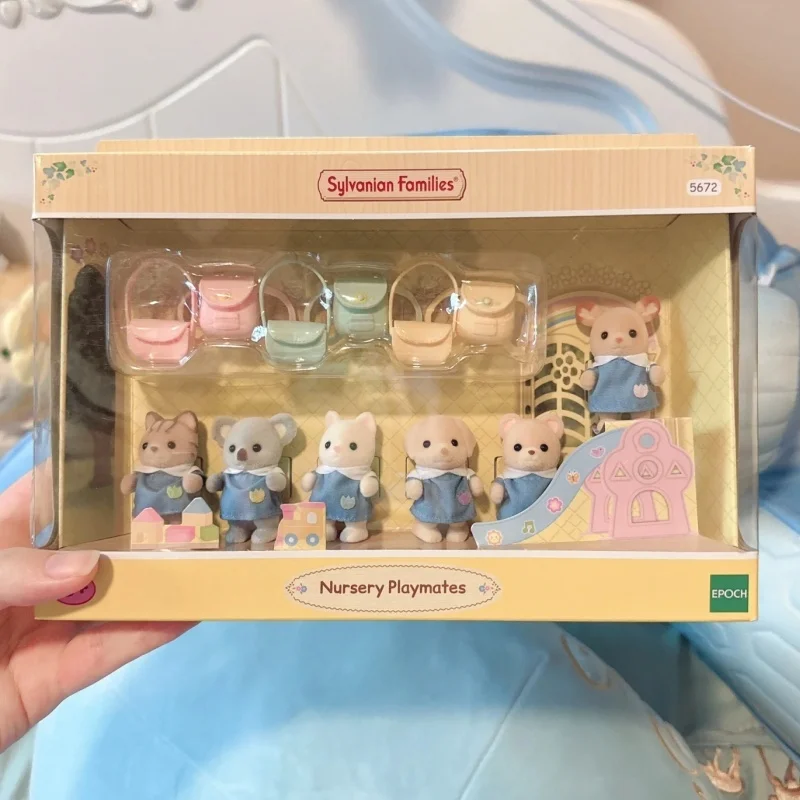 

Popular Japanese Original Sylvanian Families Anime Figures Kindergarten Friends Rainbow Castle Kindergarten Doll Model Gift Toy