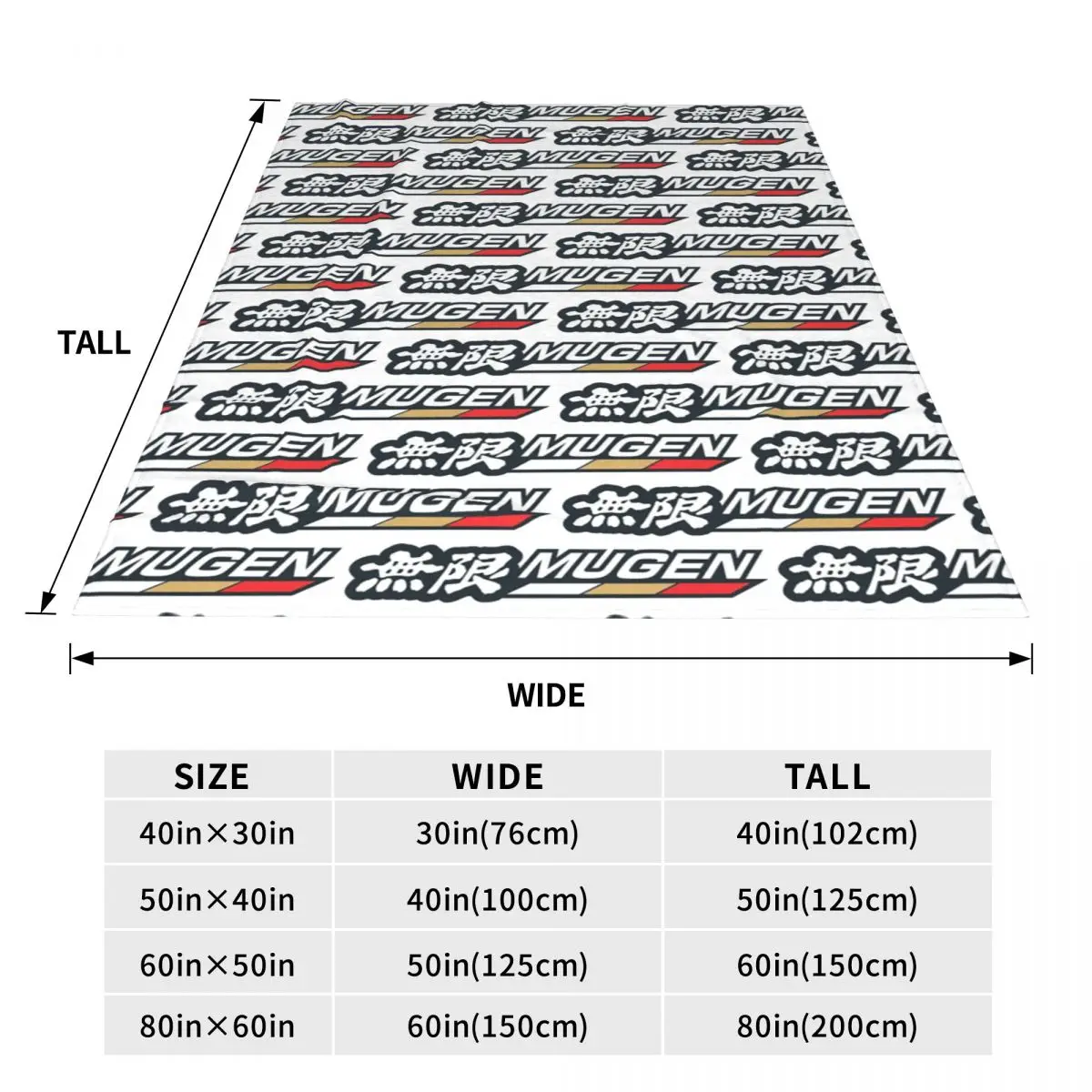 Mugen Motorsports Power Blankets Soft Warm Flannel Throw Blanket Cover for Bed Travel Home Couch