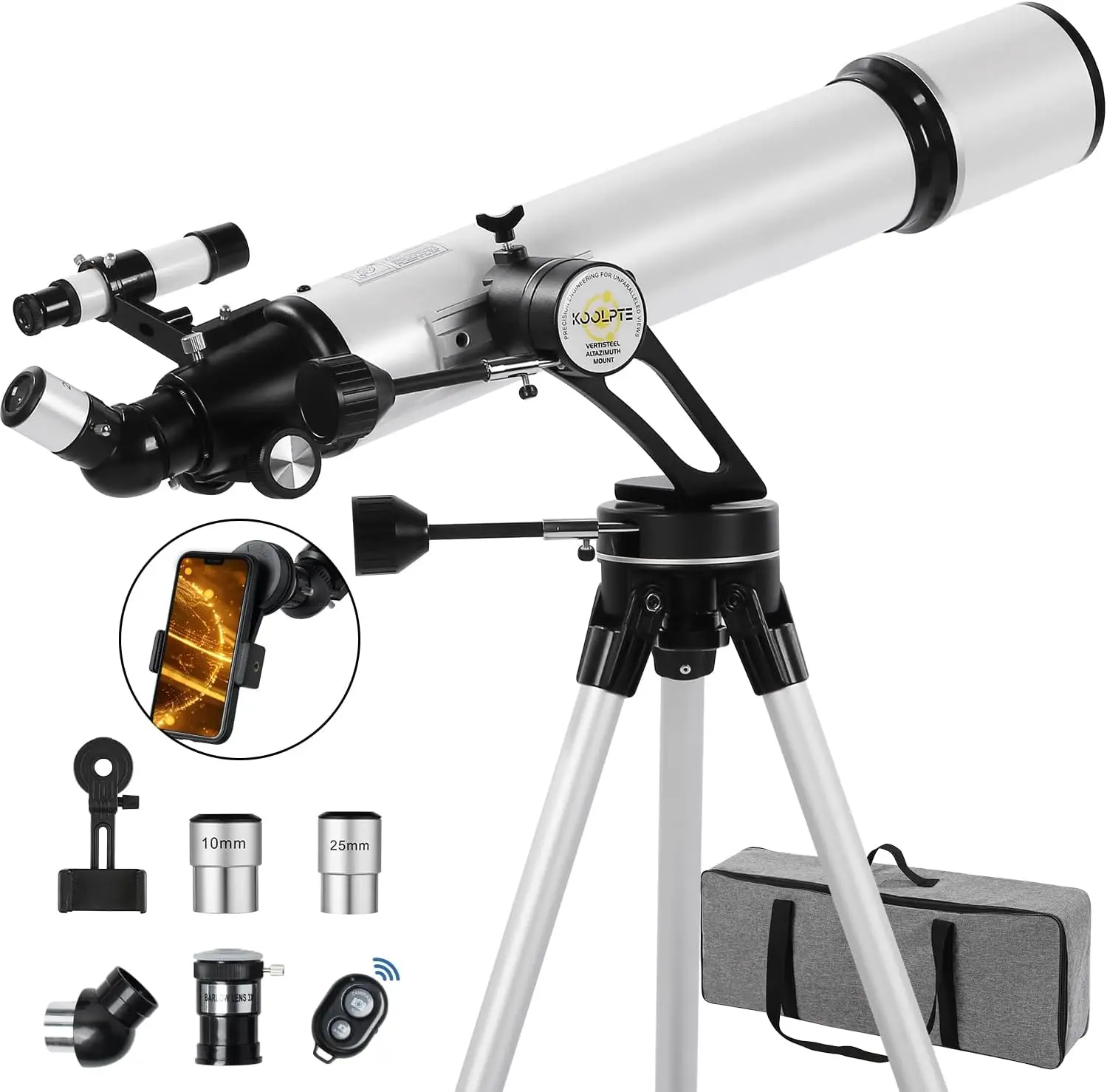 Telescope,90mm Aperture Mounting Base, Highly Adjustable Telescope, Ideal Telescope for Astronomers  Kids with Carrying Case