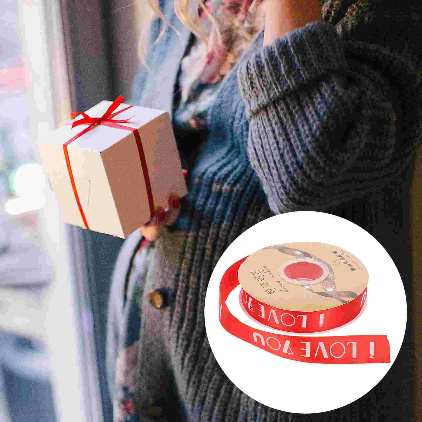 

Love Packing Tape Ribbon for Sewing Gift Wrapping Red Christmas Decor Valentine's Day Pink Stocking DIY Tool Crafts