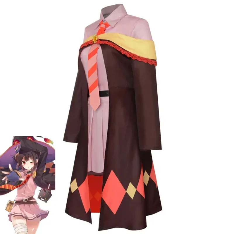 

Anime Kono Subarashi Sekai Ni Shukufuku Wo! Megumin Cosplay Costume Konosuba Magic Academy Cloak Wig Woman Cute Halloween FD1;6