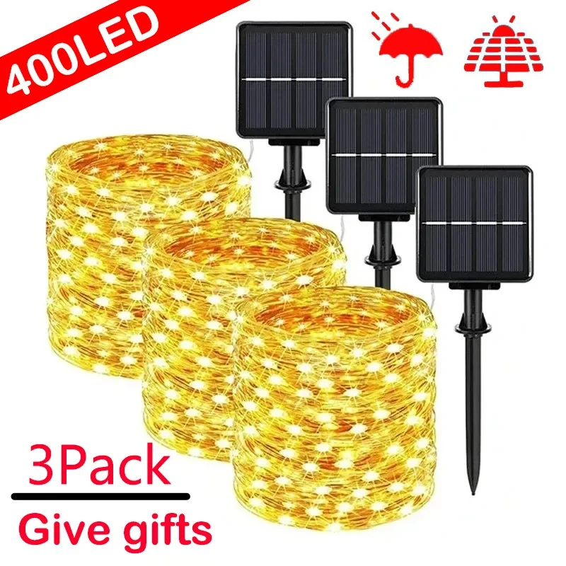 5M-42M Solar LED Light Outdoor Garden Festoon Lamp Solar Fairy Light String Waterproof Christmas Garland Decoration Give gifts