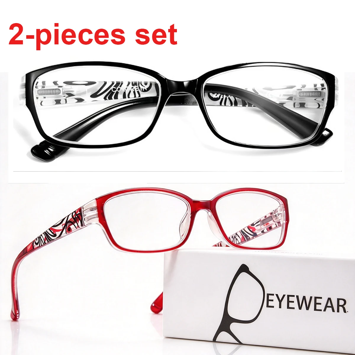 2Pack Auto Focus Reading Glasses for Computer TV Phone Smart Zoom Self Adjusting Presbyopia Anti Blue Light Unisex Eyewear L3