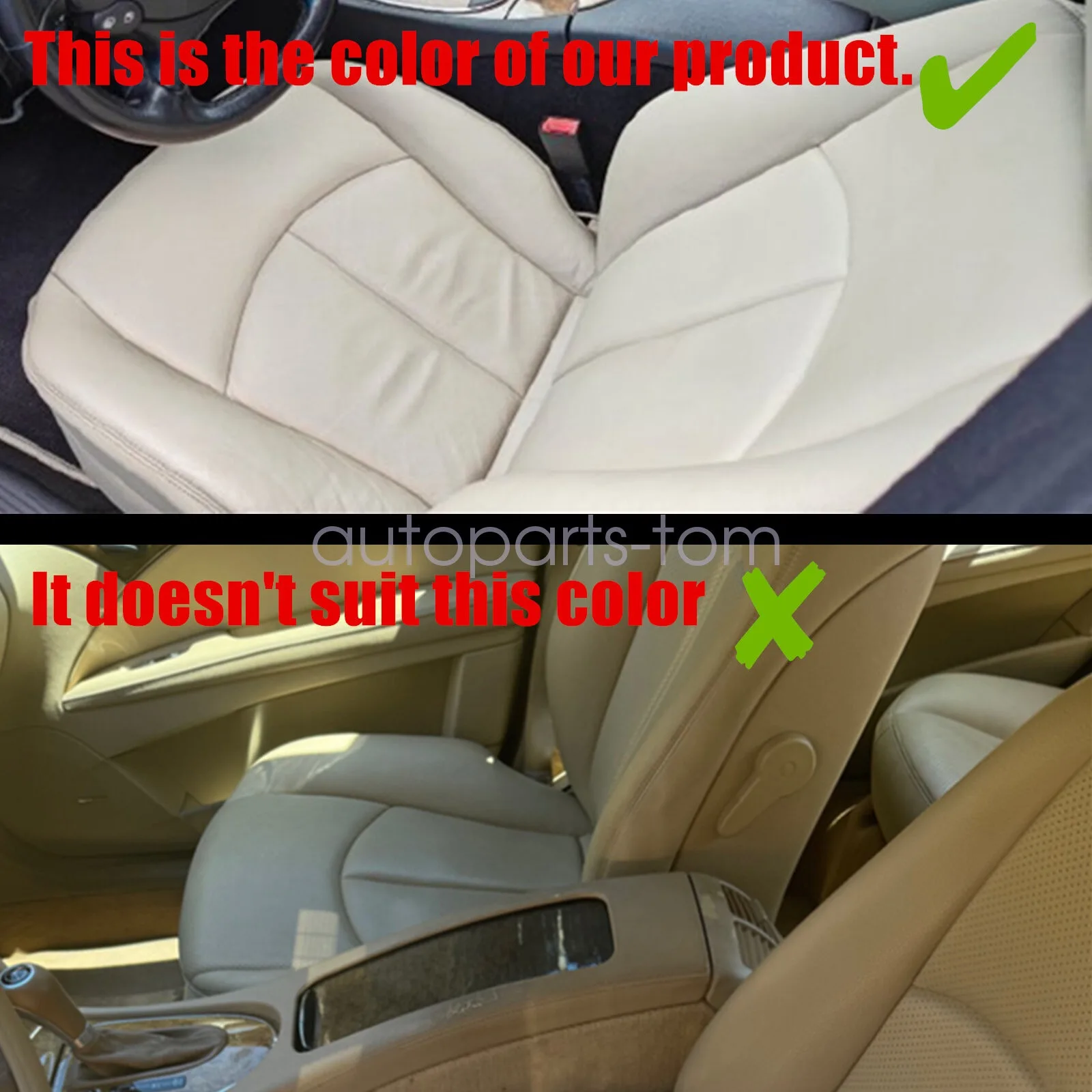 For 2003 -2009 Mercedes Benz E63 E280 E300 E320 E350 E500 E550 Front Driver Bottom Leather Replacement Seat Cover