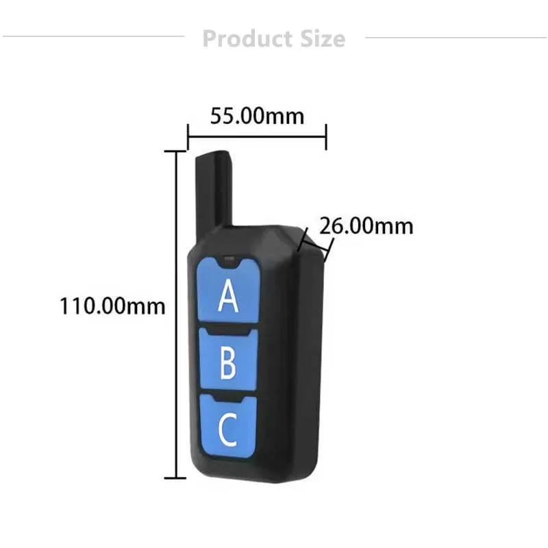 Long-Distance Remote Control, Cloned 433MHz, Oversized Button Version, 21 Cm Antenna, Suitable for Garage Doors, Barrier Gates