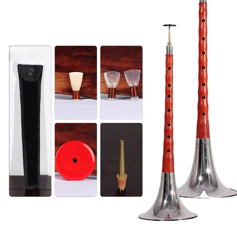 

Rosewood Suona Professional Performance Suona Traditional Ethnic Wind Music Instruments Portable Loudly Horn for Beginners