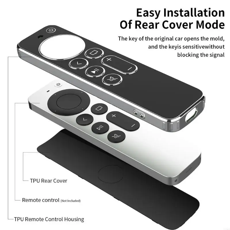 41QA Plating TPU Remote Control Protective for Case For TV 4K 2021 Shock-proof Protector Soft Remote Control Cover Sleeve