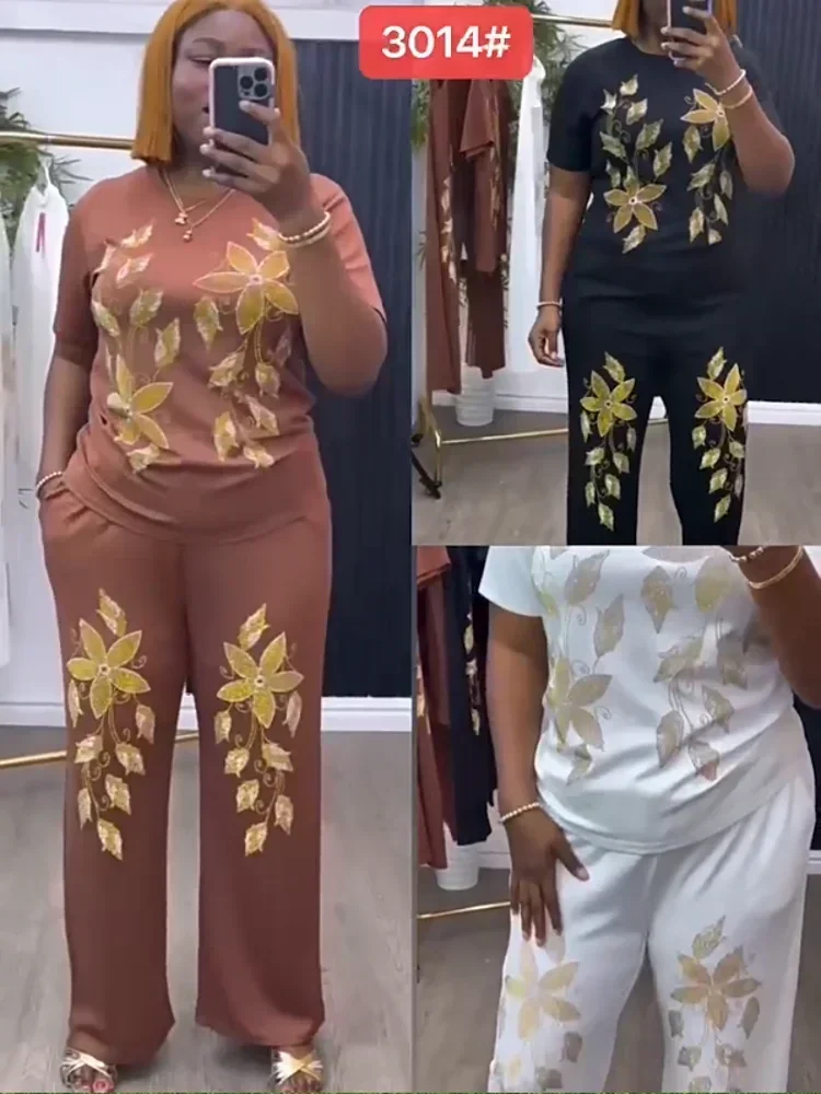 

Комплект из 2 предметов Африканская одежда Дашики в африканском стиле Новый Дашики Модный костюм Топ и брюки Костюмы Брюки Вечерняя вечеринка для женщин 2025