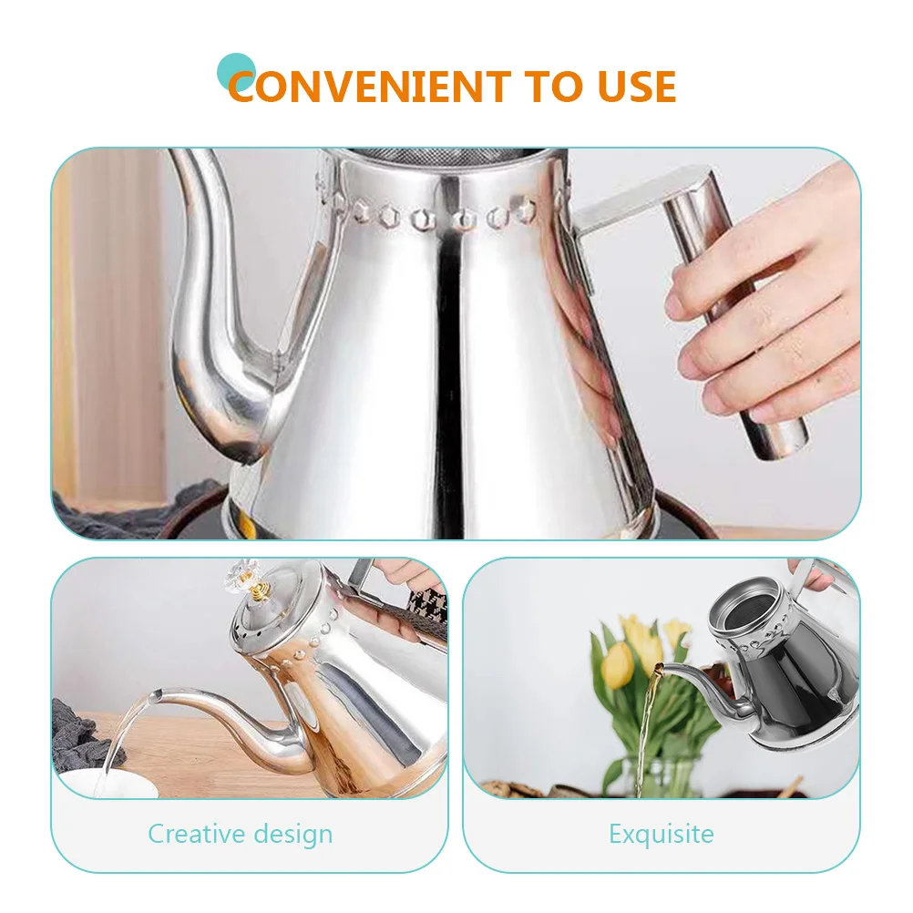 

Stainless Steel Kettle Large Capacity Water Boiling Pot Hot Cold Resistant Ergonomic H Water Kettle With Strainer Kitchen