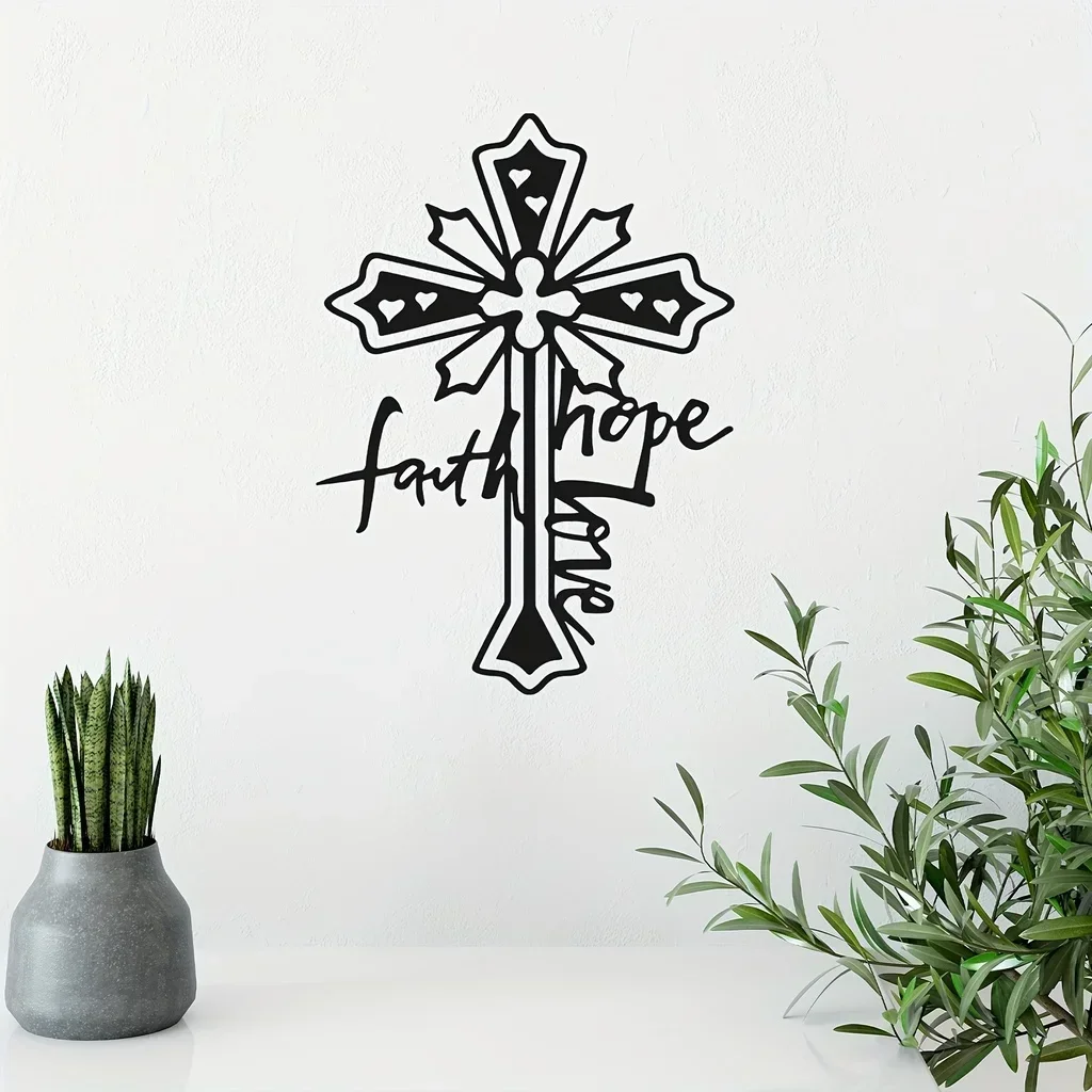 metal iron Faith Hope Love Metal Wall Decor Art Ornaments Collection Wall Hanging Sign Home Decoration Outdoor Porch Office Terr