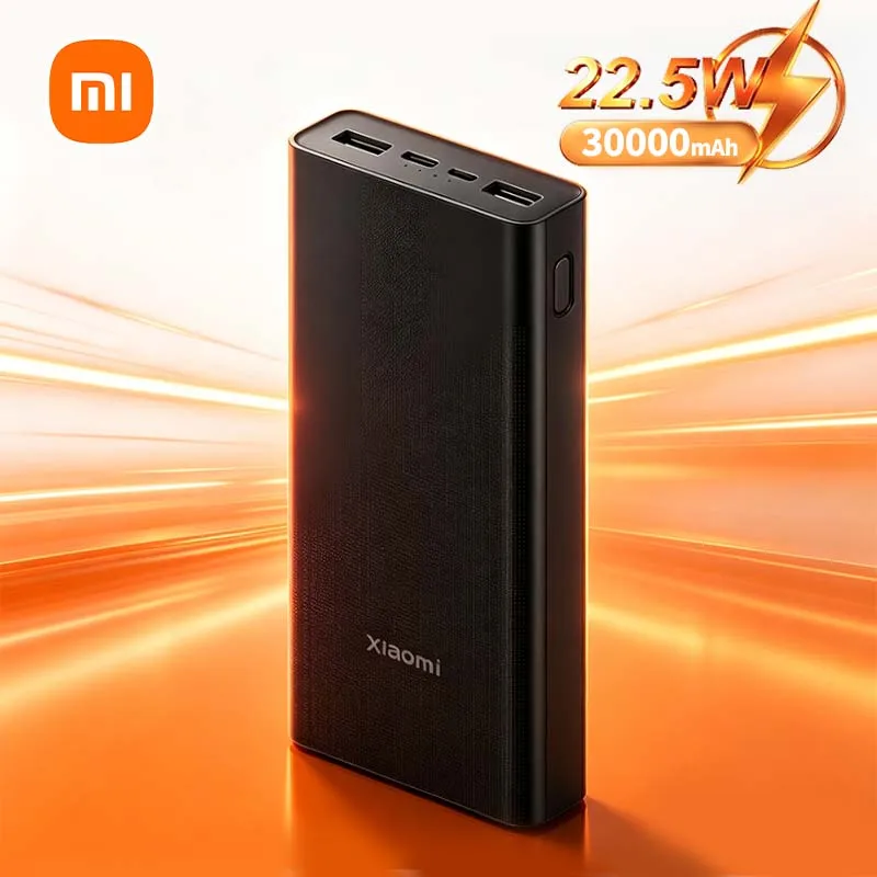 Xiaomi 30000mAh Power Bank 22.5W PD Fast Charging Three-Port USB-C Portable External Battery for iPhone Tablets Samsung