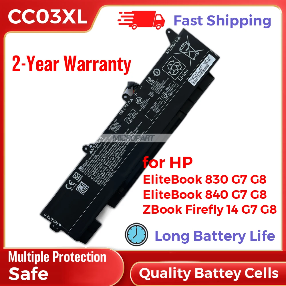 HP CC03XL L77622-2C1 HSTNN-DB9O Laptop Battery Replacement for EliteBook 830 G7 G8 EliteBook 835 G7 EliteBook 840 G7 G8 56Wh