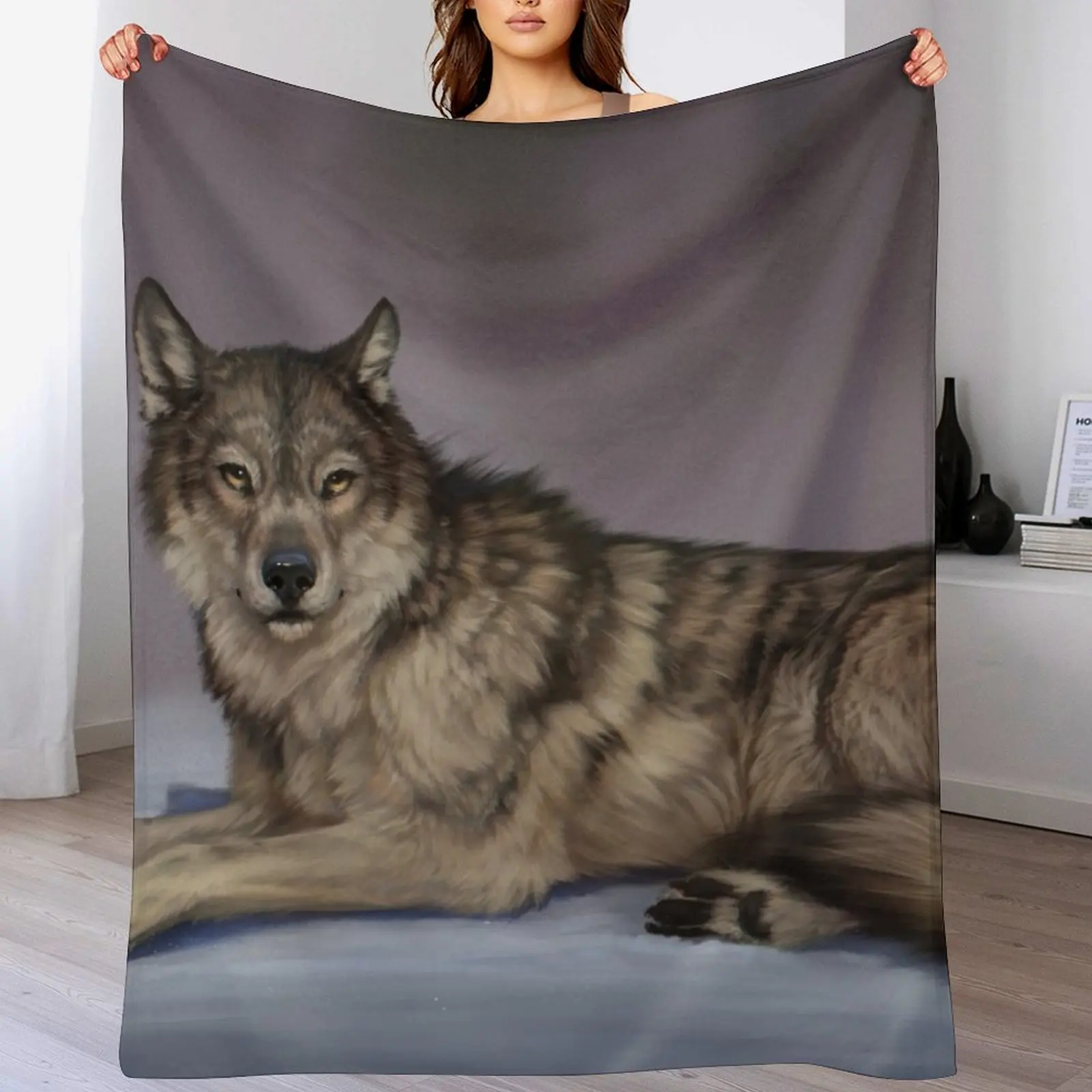 Wolf Throw Blanket Cozy Microfiber Throw Blanket for Home Bedroom