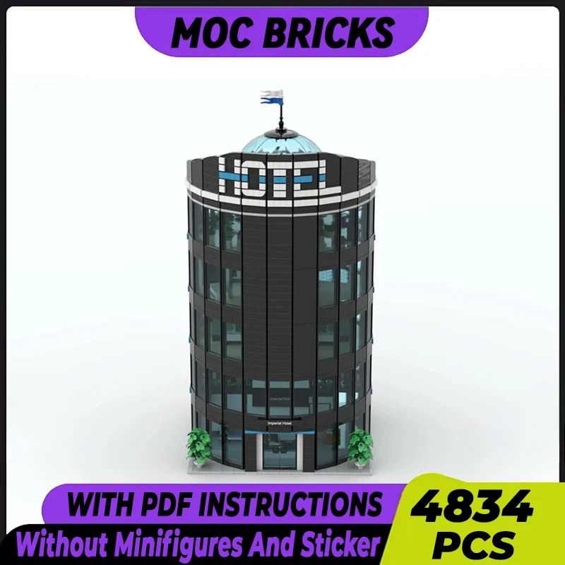 

Modern Street View Model Moc Building Bricks Imperial Hotel Technology Modular Blocks Gifts Christmas Toys DIY Sets Assembly