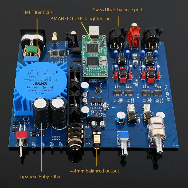 Imagem -04 - sem Perda Hifi Audio Decoder Saída Balanceada Xlr Módulo Usb Amanero Audiophile Dac Qcc5125 Bluetooth 5.1 x Pcm1794