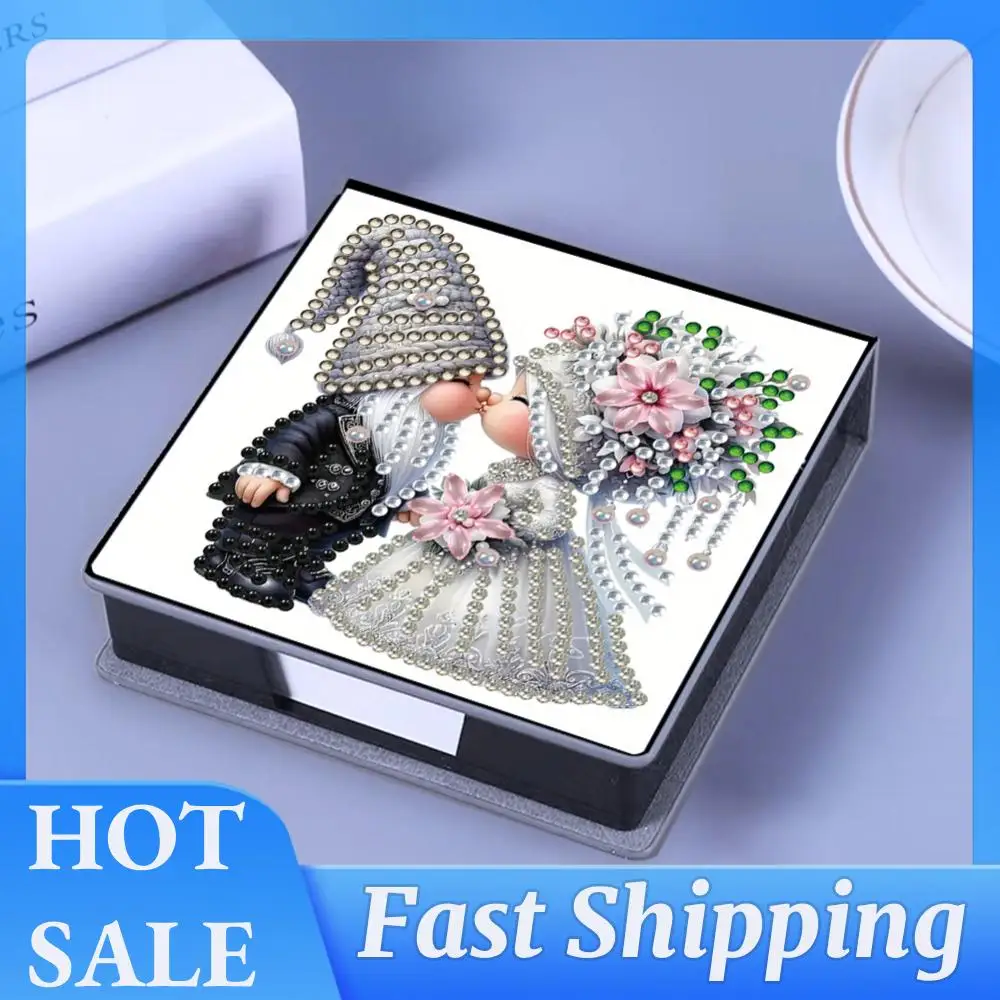 

PU 5D Diamond Painting Kit Note Box with 160 Sheets Diamond Art Notepad Box for Home Office Supplies