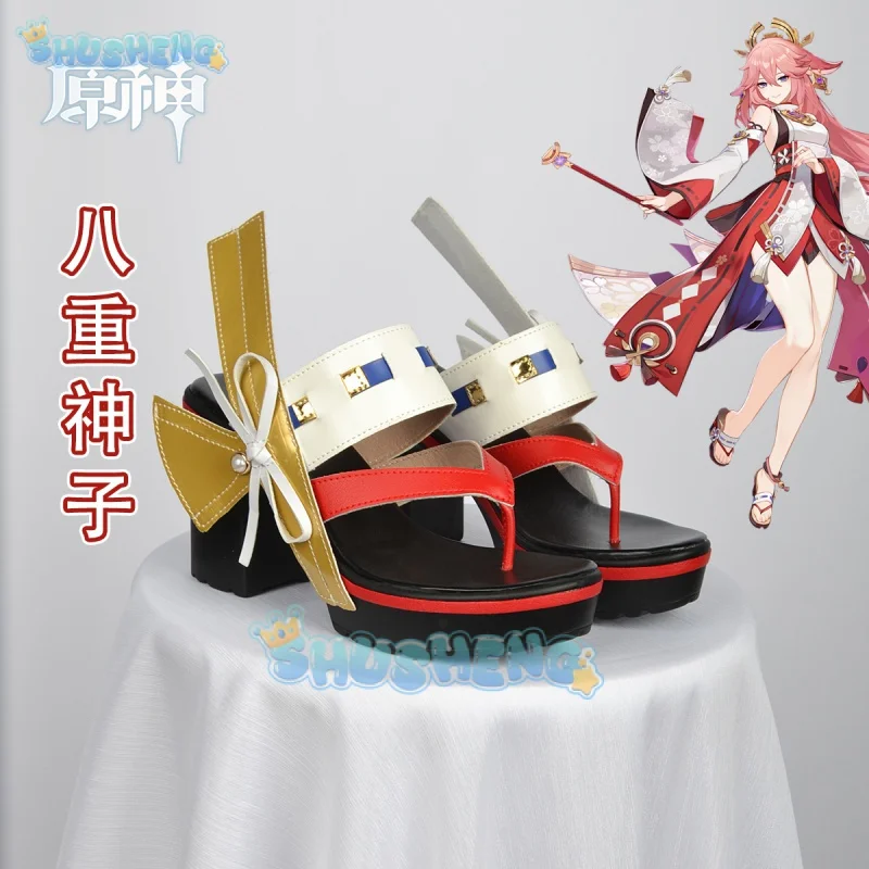 Sapatos Cosplay Genshin Impact, Personagem do Jogo Yae Miko Anime