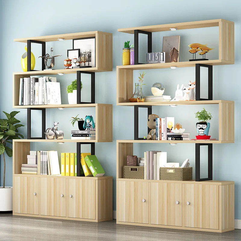 

Customized. Customized Steel Wood Storage Rack Multi-Layer Bookshelf Partition Locker Display Storage Cabinet with Light Office