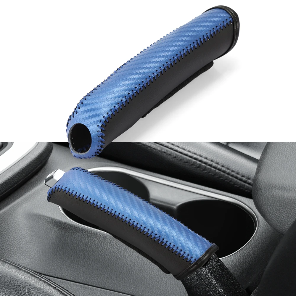 Hand Brake Set Universal Car Handbrake Sleeve PU Leather Cover Anti-Skid Auto Parking Brake