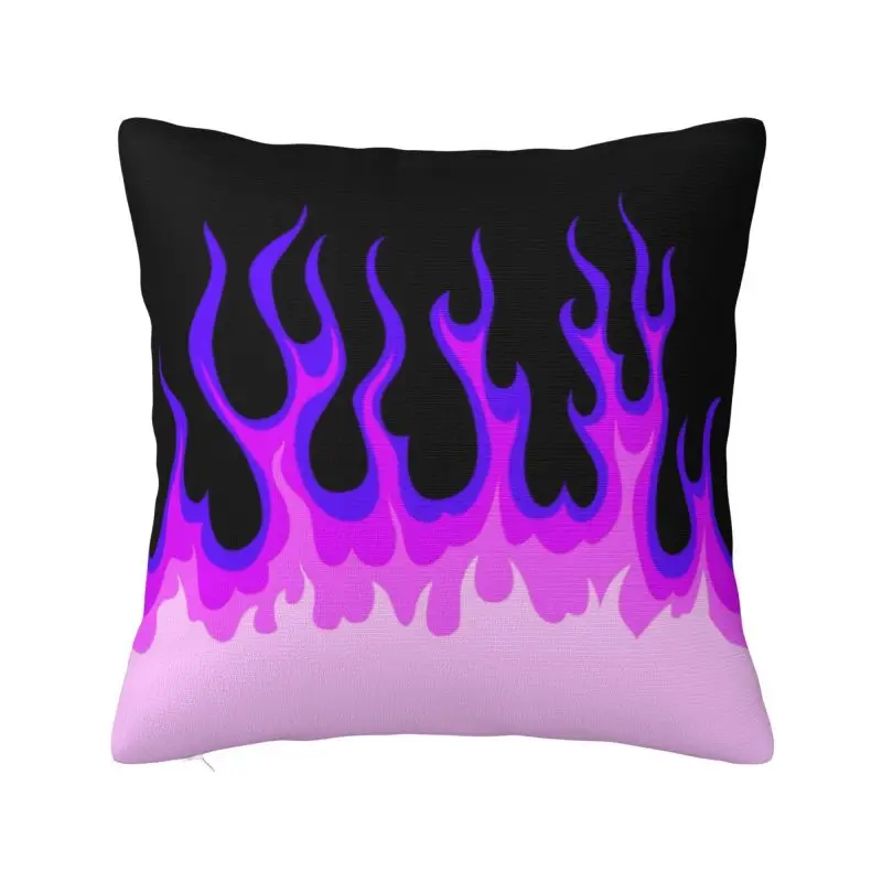 Purple Classic Racing Flames Pillow Case 40x40cm Home Decor Luxury Flaming Fire Cushion Decoration Salon Square Pillowcase