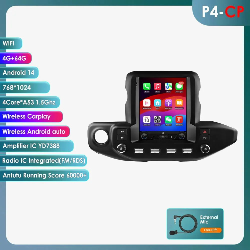 Carplay Android voor Jeep Wrangler JL Gladiator 2018-2023 Player Autoradio Multimedia GPS 360 Camera QLED Scherm Navigatie GPS