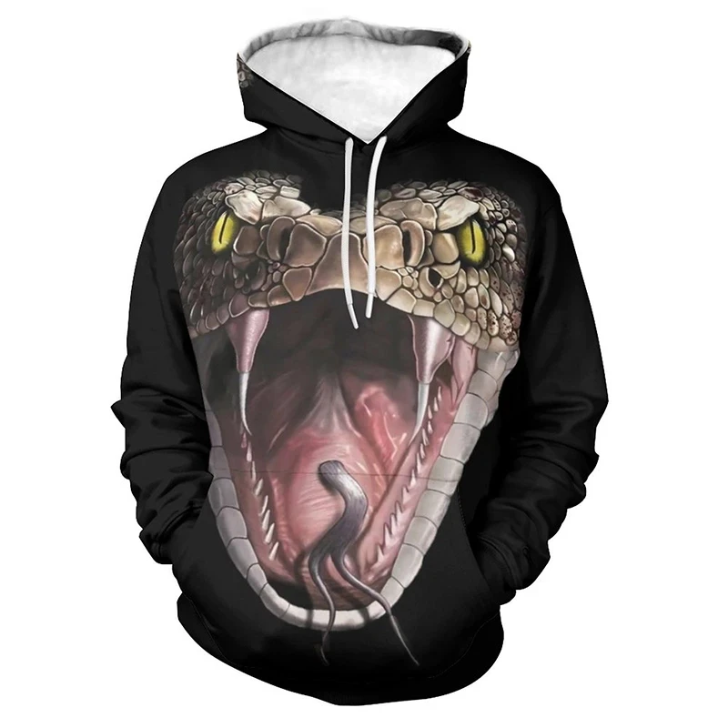 Men Hoodie Toxic Snake Cobra Graphic Hoodie For Men Clothing 3D Print  Sweatshirts Casual Harajuku Fashion Y2k Pullover Tops