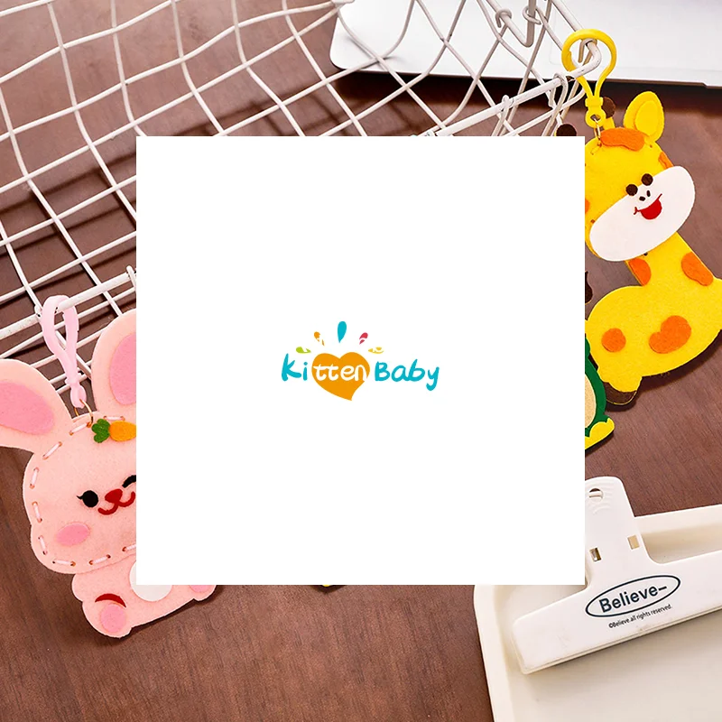 1 مجموعة الاطفال حفلة عيد ميلاد هدية الكرتون الحيوان أرنب ديناصور DIY بها بنفسك غير المنسوجة المفاتيح مجموعة الخياطة حلية للمكافآت المدرسية