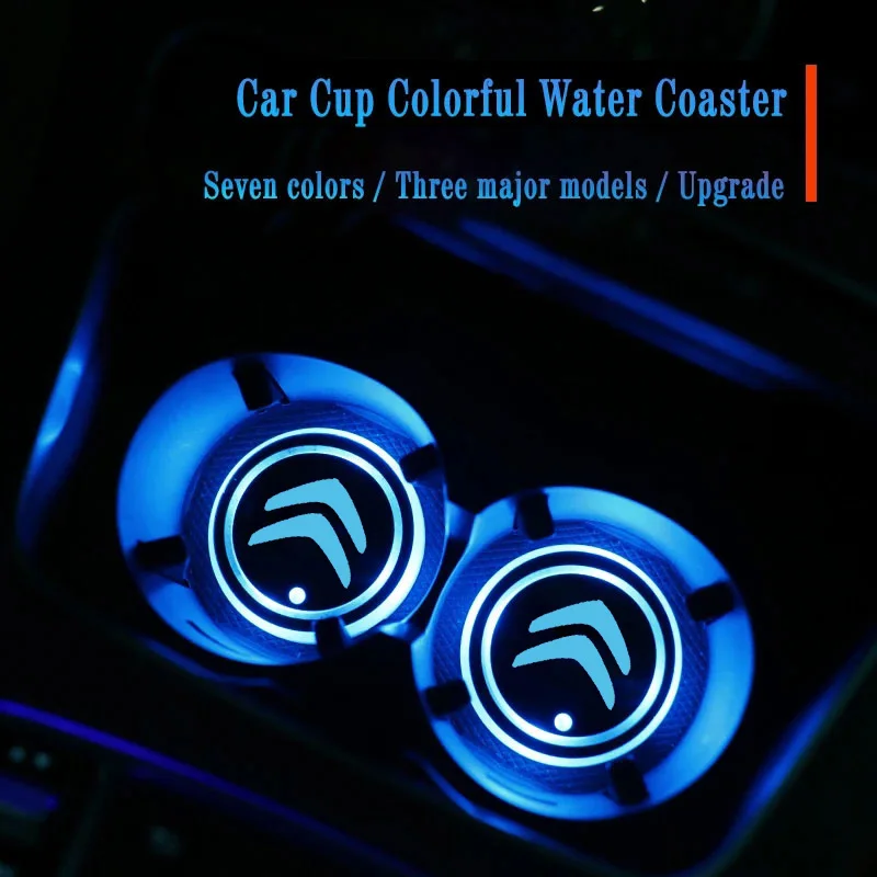 

Car Luminous Water Coaster 7 Colorful Led Atmosphere Light For Citroen C5 C1 C2 C6 C4L DS3 DS4 DS5 C-Elysee Grand Berlingo