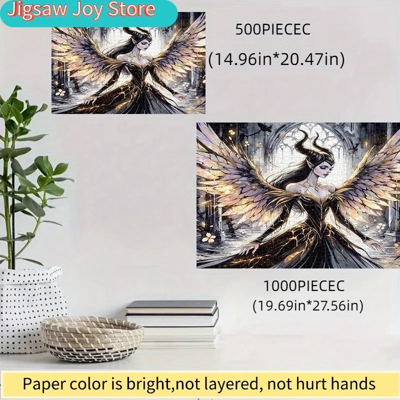 

Пазл 500/Disney, DIY-пазл из бумаги (Чёрная Ведьма, Злая), в изысканной подарочной коробке, из плотного белого картона, подходит для детей