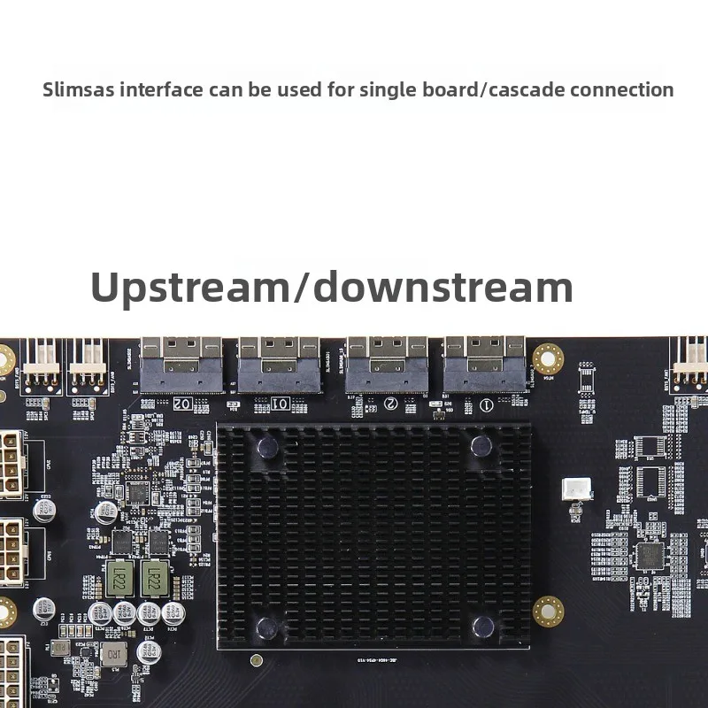 PLX88096 PCIe4.0 Expansion Backplane, 4-GPU Support, 65mm Width PCIe 4.0 GPU Baseboard