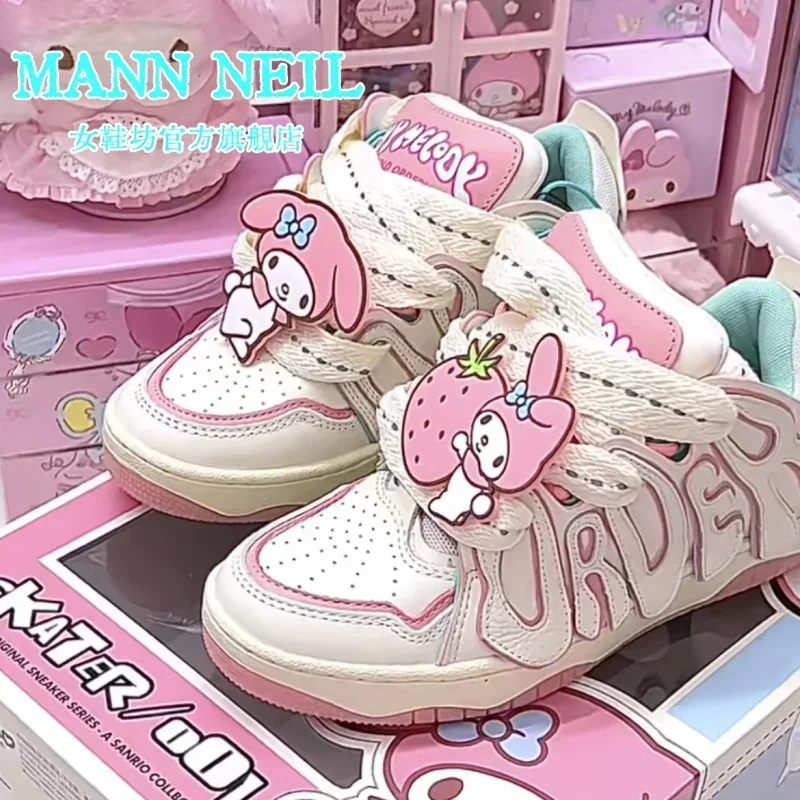 

My Melody Anime Sanrio Sweet Fashion Board Shoes Cute Kawaii Cartoon Y2k Girly Heart Casual Sneakers Lovely Gifts for Girls