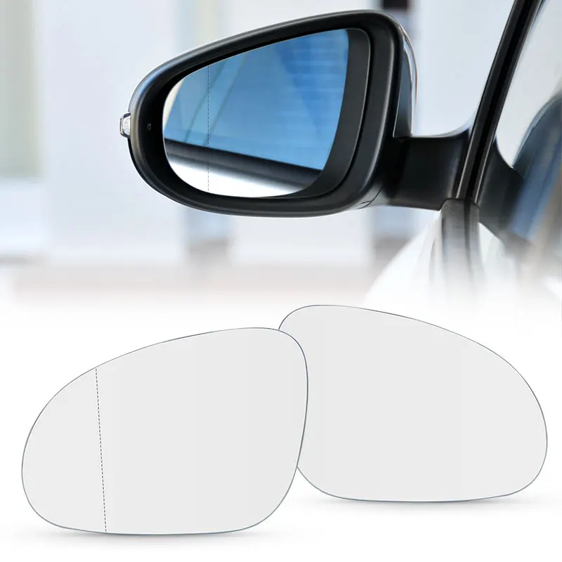 

Left Right Heated Rearview Mirror Glass Lens With Black Plate For Vw Golf Mk5 2004 2005 2006 2007 2008 Door Wing Mirror Glass