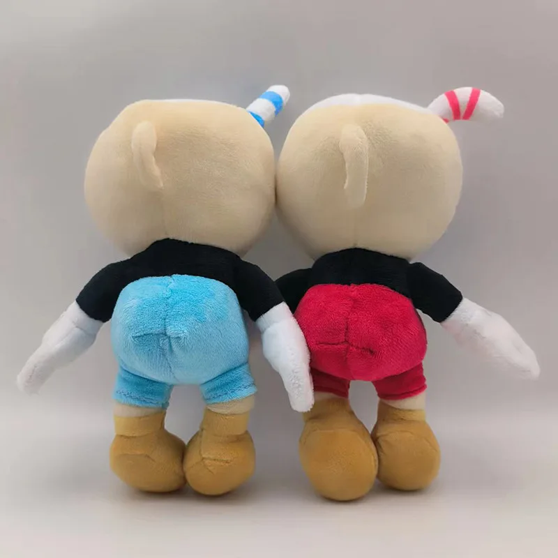 2pcs Cuphead Plush Doll Toys Mugman Game Doll Toys Adventure Soft Stuffed Plush For Kids Birthday Gift