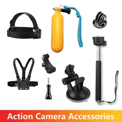 Head Chest Strap Mount Selfie Stick Buoyancy Stick Suction Cup For GoPro SJCAM AKASO Insta360 Osmo Action Camera Accessories Set
