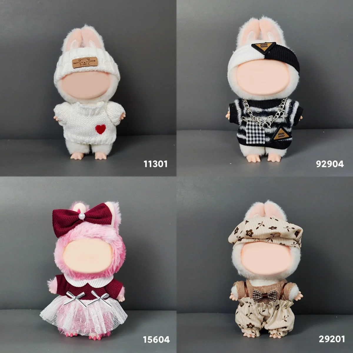 

For 17cm Plush Doll'S Clothes Outfit Accessories For Korea Kpop Labubu Idol Pink bright silk bow princess gauze skirt Clothing