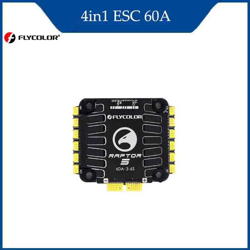 

FLYCOLOR Raptor5 4-в-1 ESC 60A G701 V5 PWM 128K 3-6S 30X30мм для FPV дрона, контроллер полета для фристайла, комплектующие для DIY RC-моделей