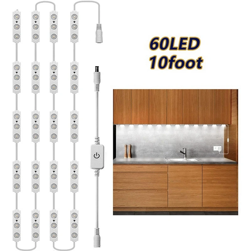 셀프 접착 LED 캐비닛 조명, 옷장 조명, 터치에 민감한 분위기 조명, 거울용 LED 화장대 조명